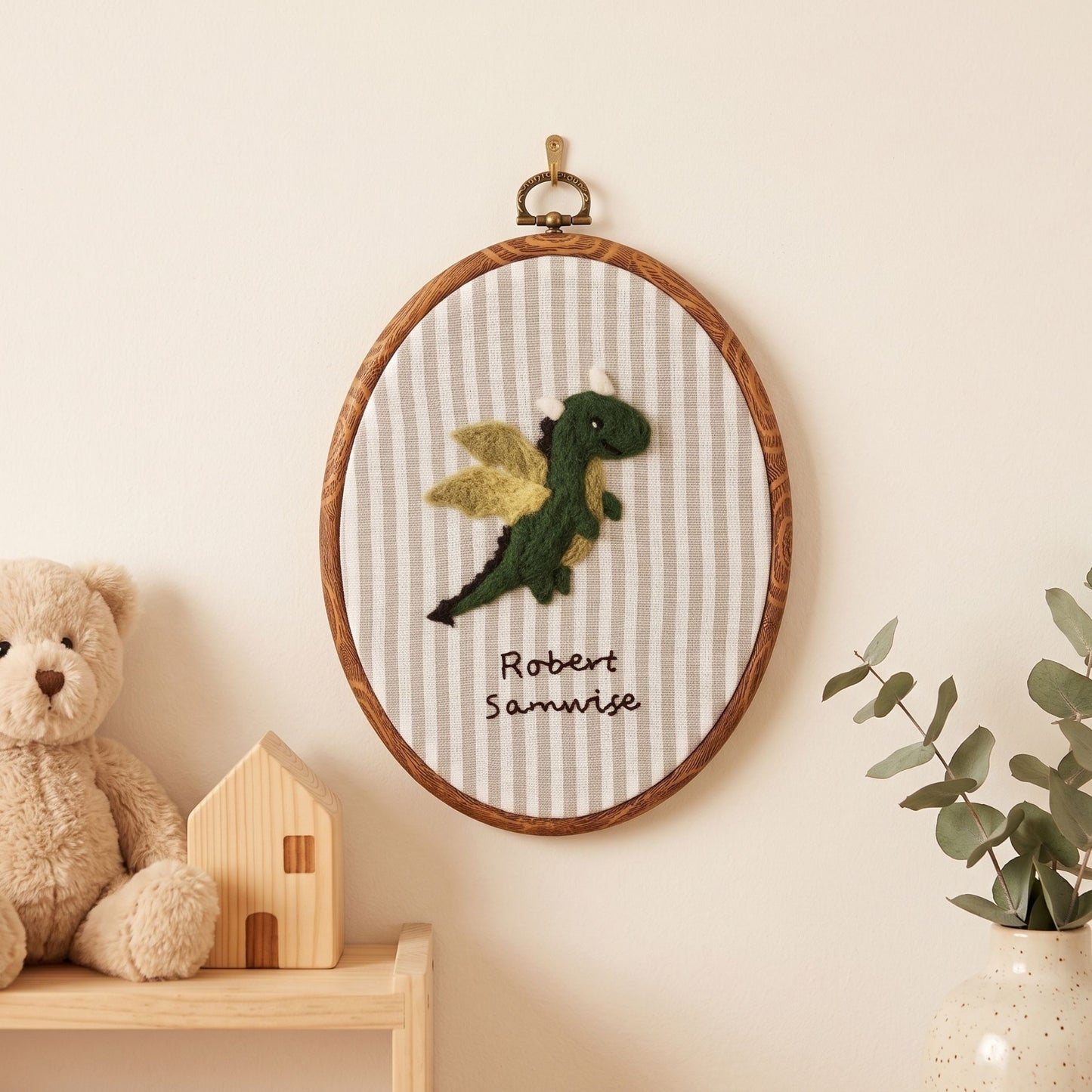 Custom Felted Flying Dragon Art