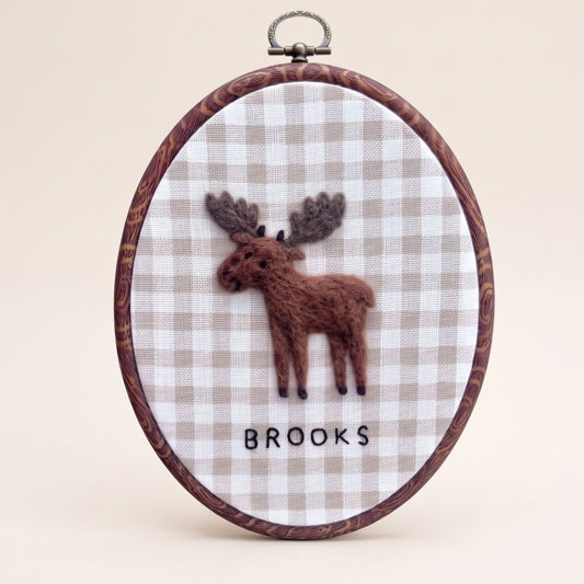 Custom Felted Gentle Moose Art