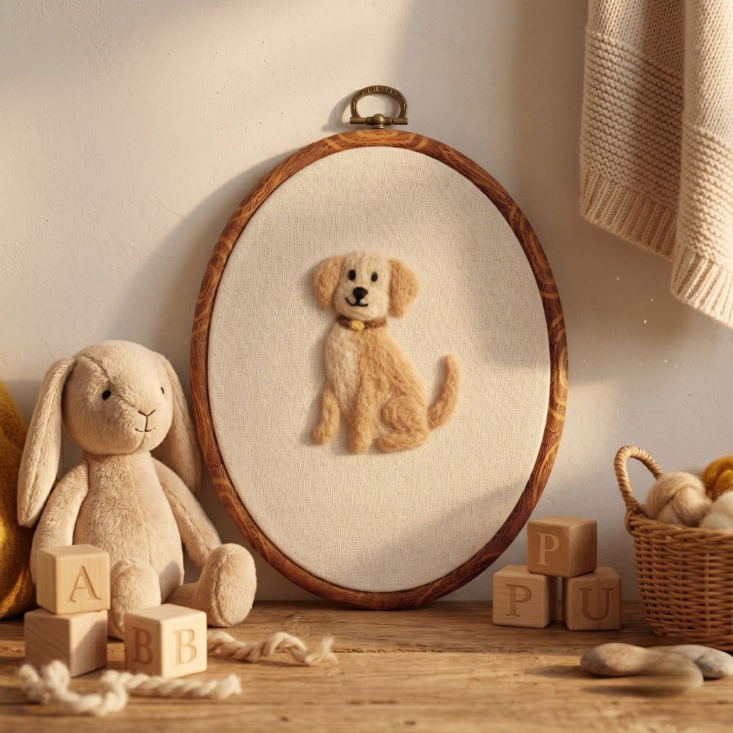 Felted Dog with Custom Name