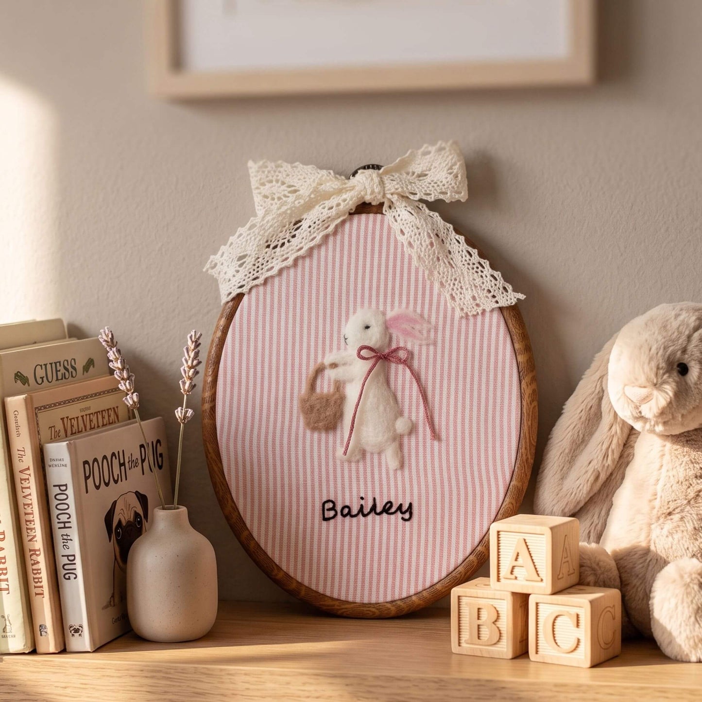 Custom Felted Rabbit Art