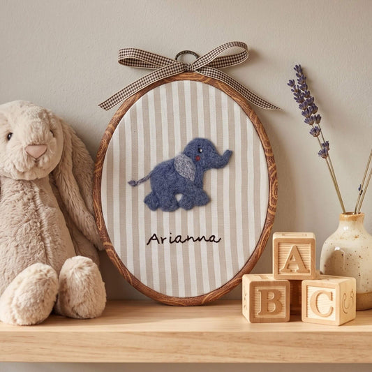 Felted Elephant with Custom Name
