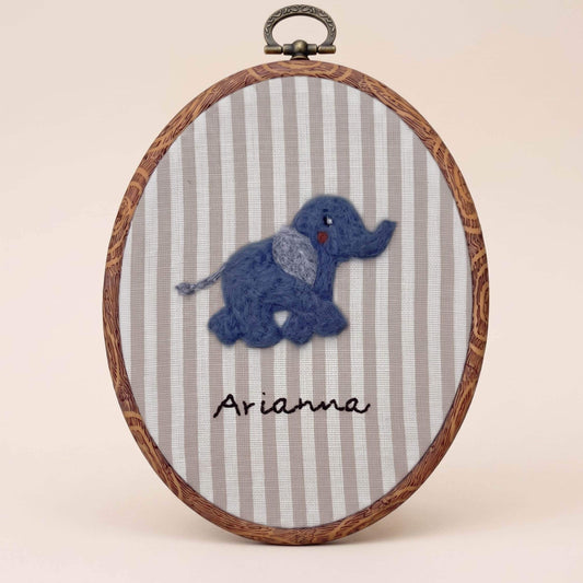 Felted Elephant with Custom Name