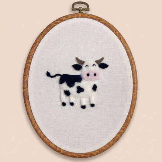 Custom Felted Cow