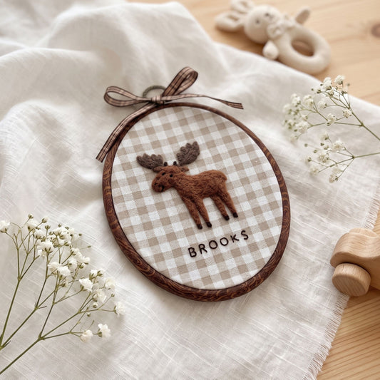 Custom Felted Gentle Moose Art
