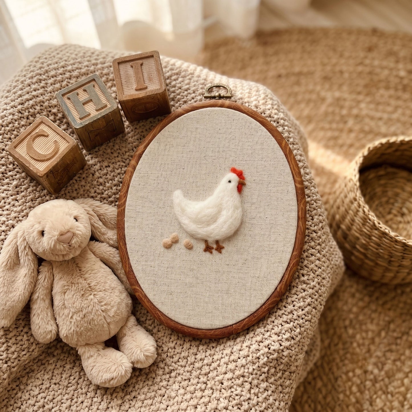 Felted Hen with Custom Name
