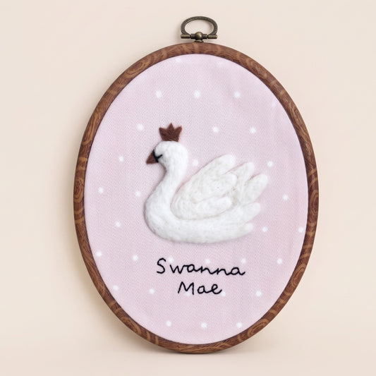 Felted Swan with Custom Name