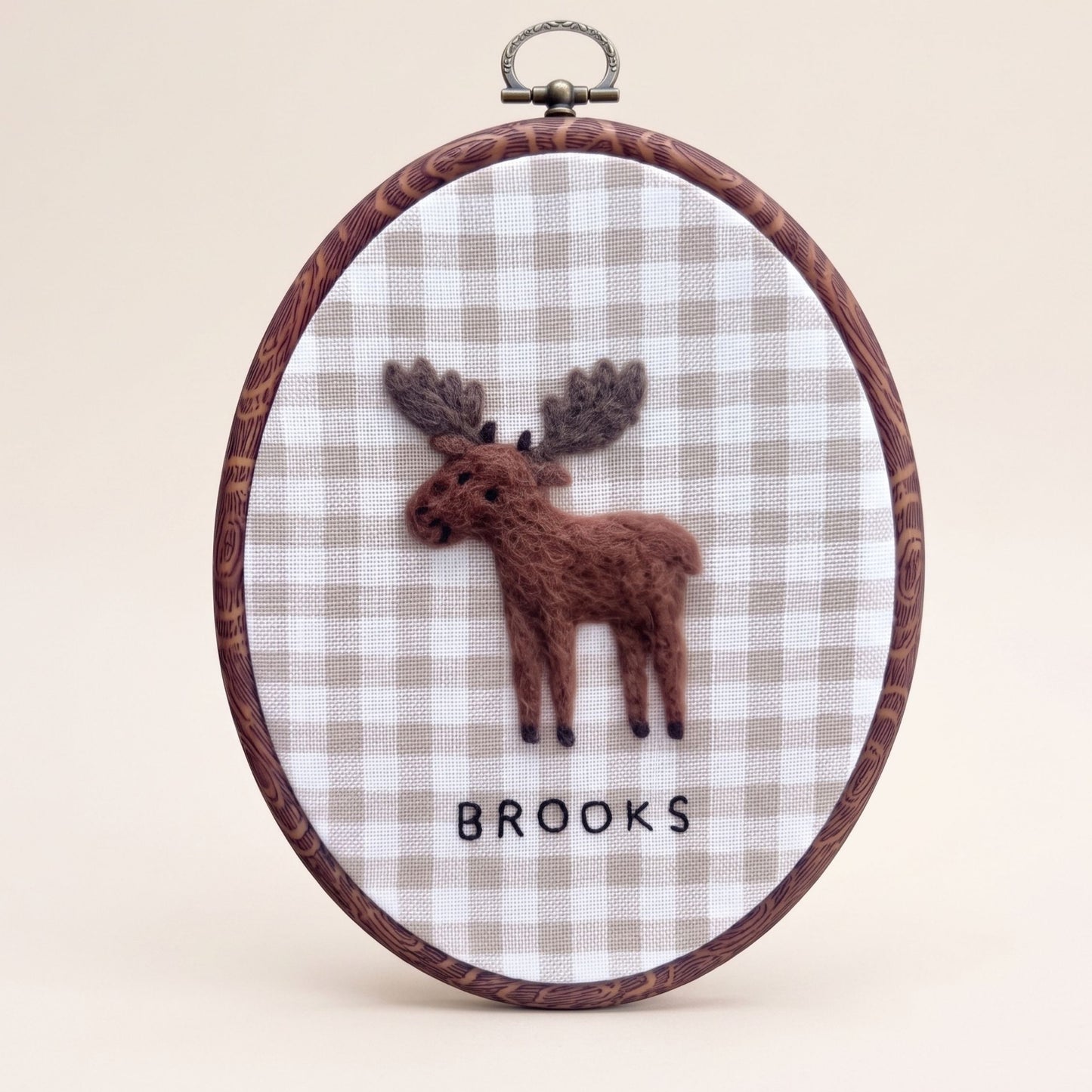 Custom Felted Gentle Moose Art
