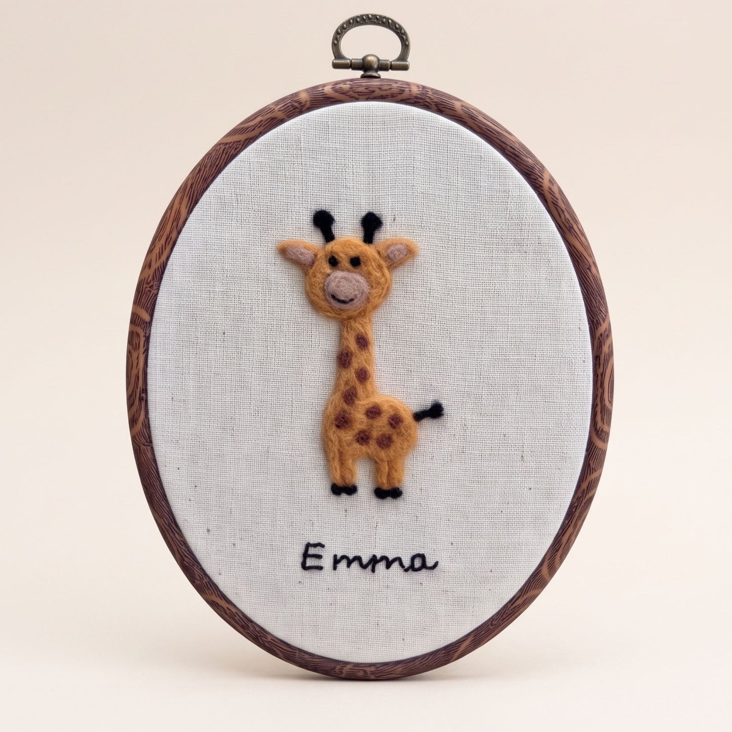 Custom Felted Gentle Giraffe Art