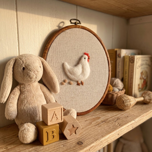 Felted Hen with Custom Name
