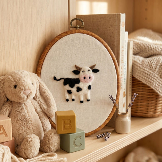 Custom Felted Cow