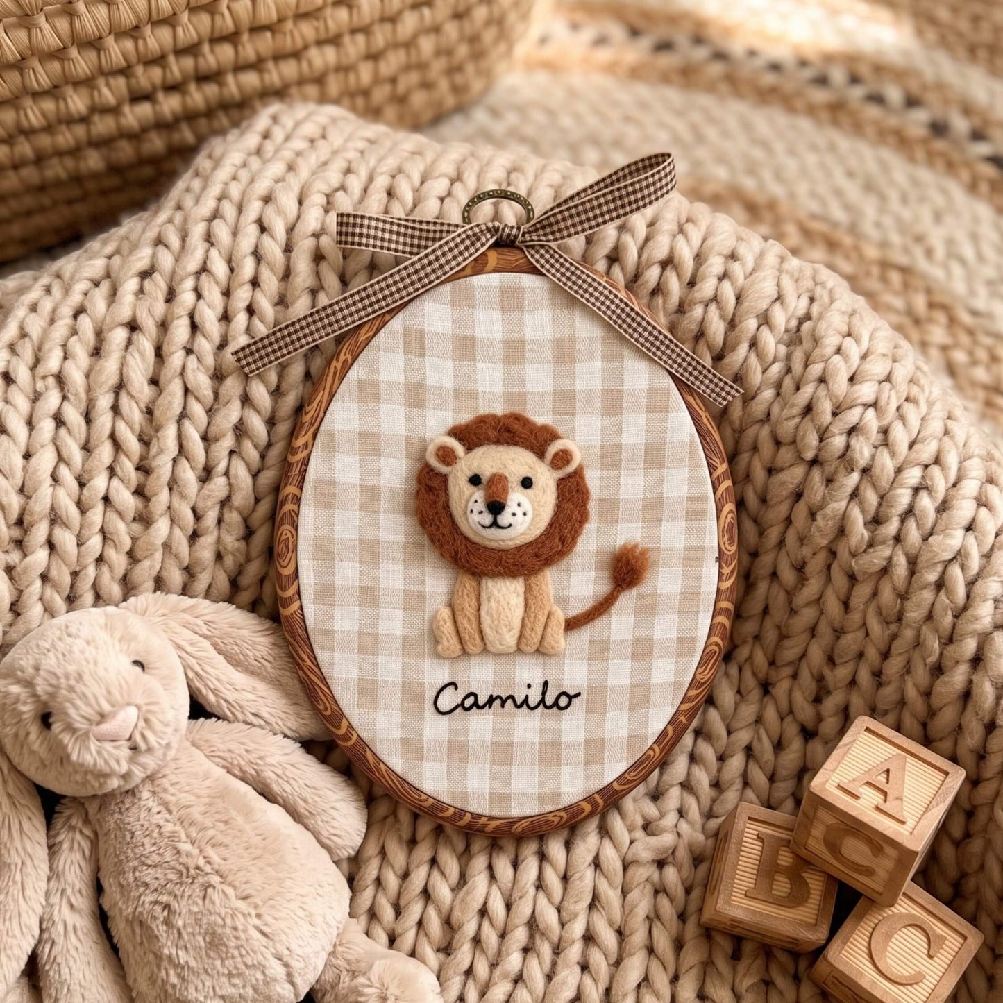 Felted Lion with Custom Name