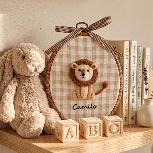 Felted Lion with Custom Name