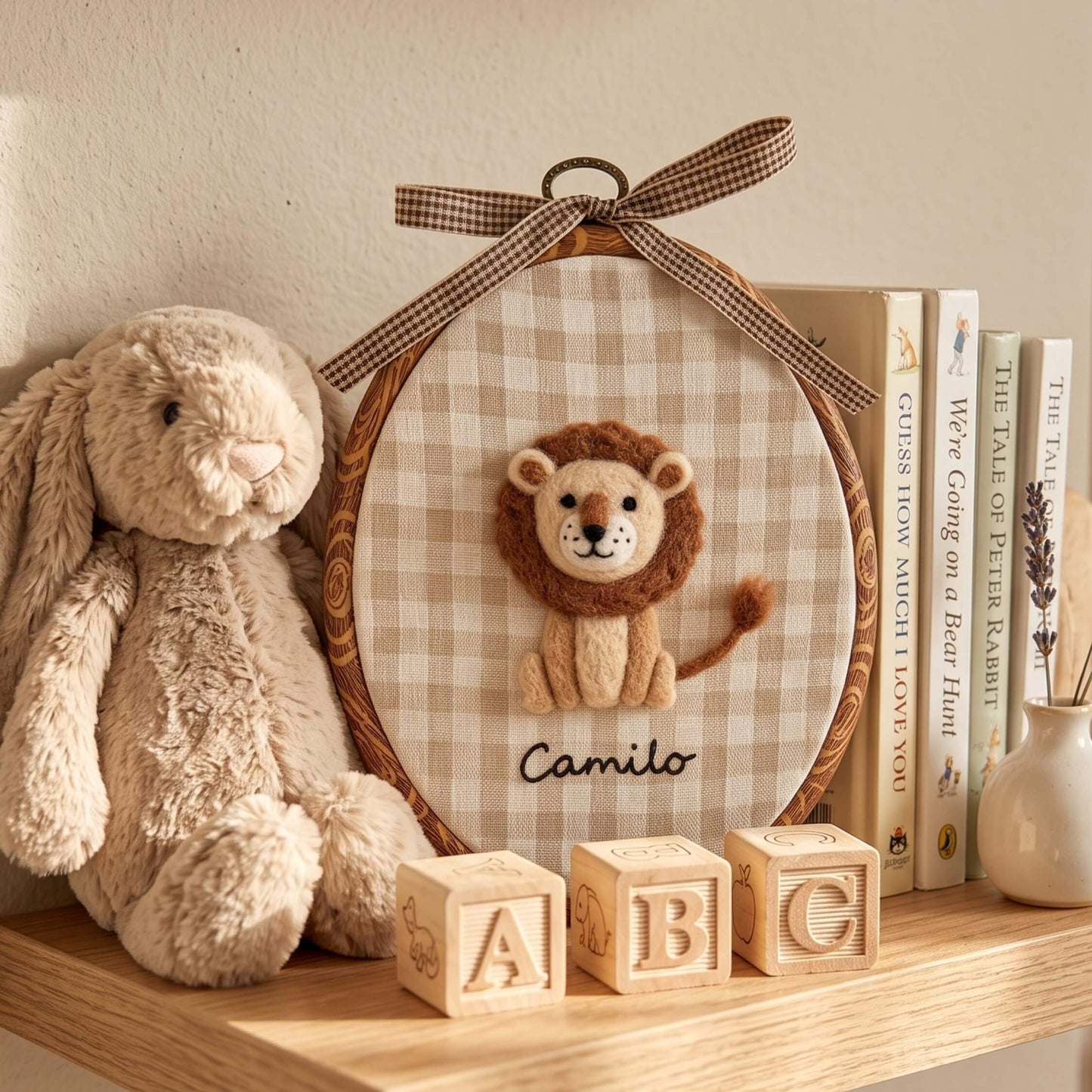 Felted Lion with Custom Name