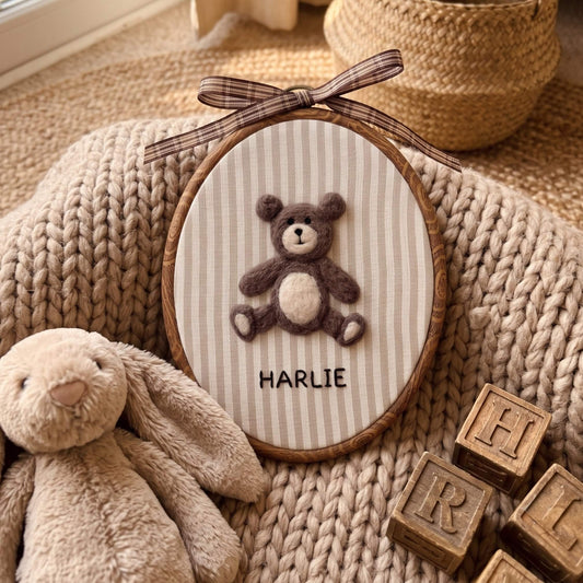 Felted Bear with Custom Name