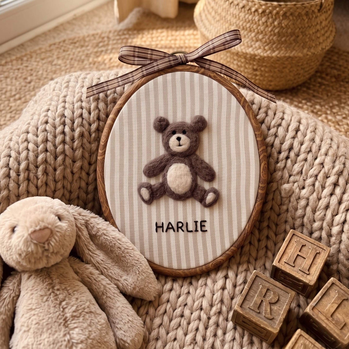 Felted Bear with Custom Name