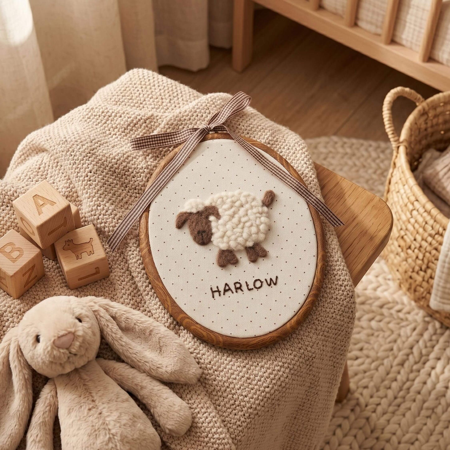 Custom Felted Lamb Art