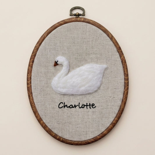 Felted Swan with Custom Name