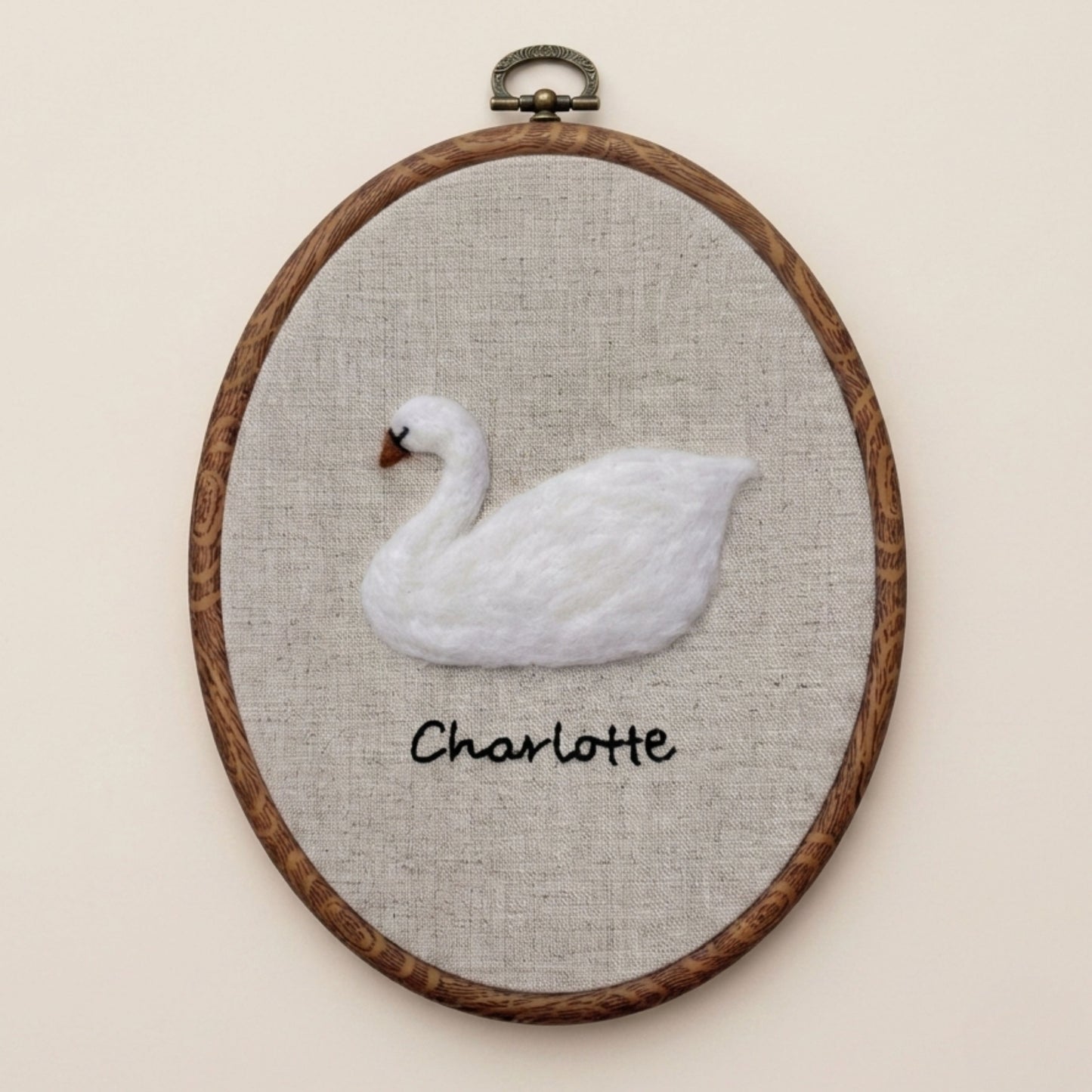 Felted Swan with Custom Name