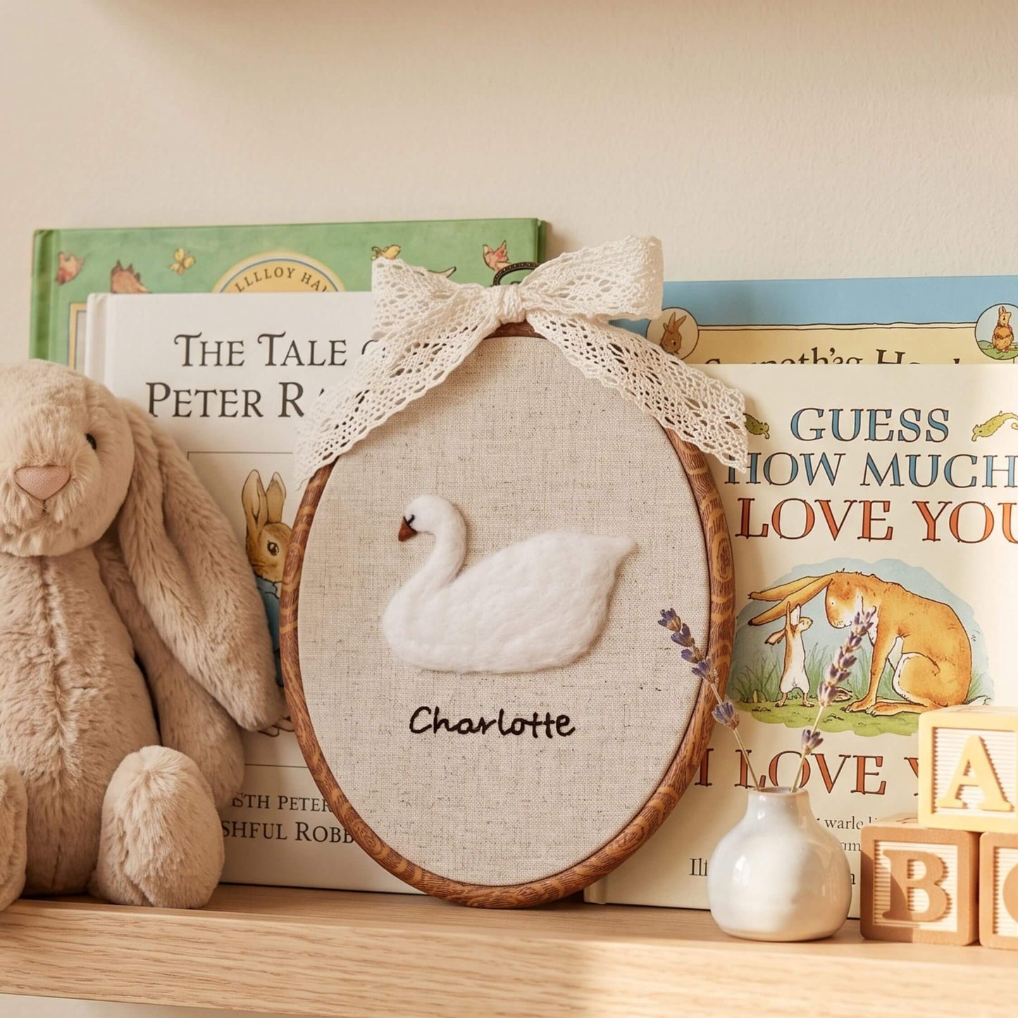 Felted Swan with Custom Name