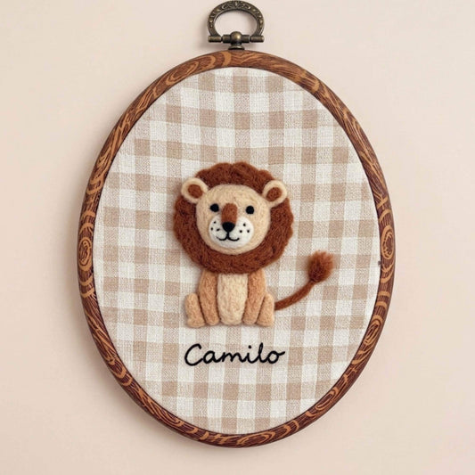 Felted Lion with Custom Name