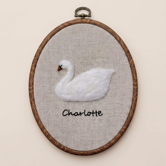 Felted Swan with Custom Name