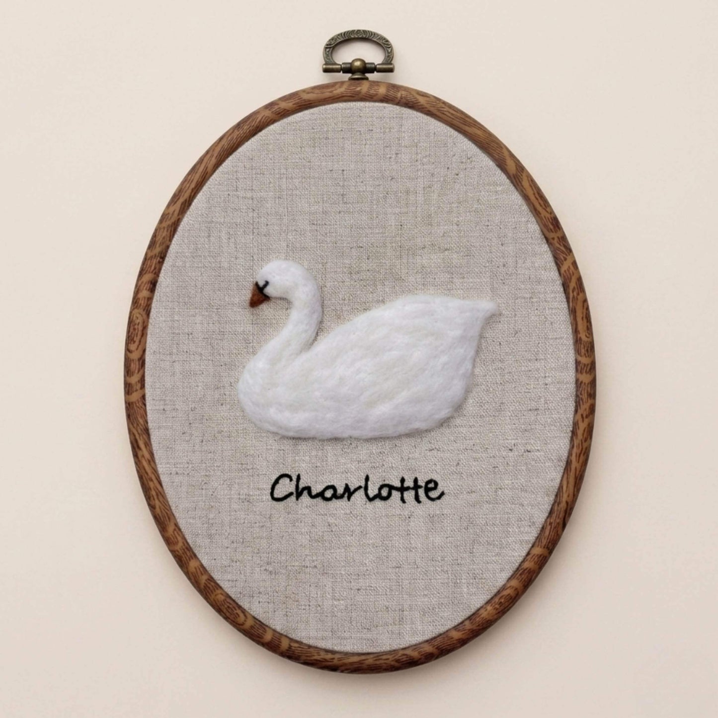 Felted Swan with Custom Name