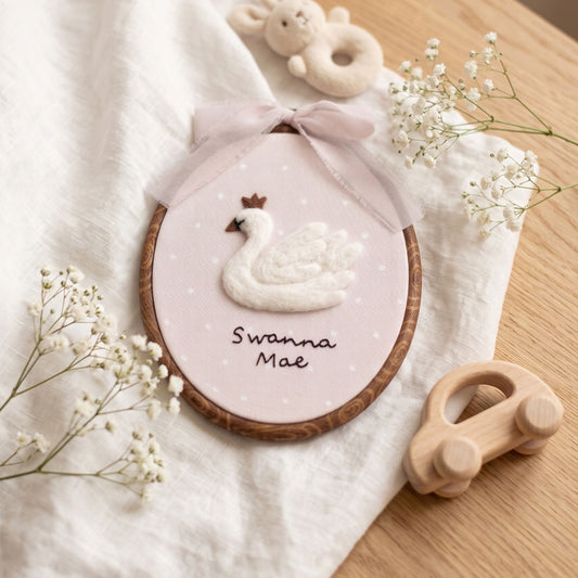 Felted Swan with Custom Name