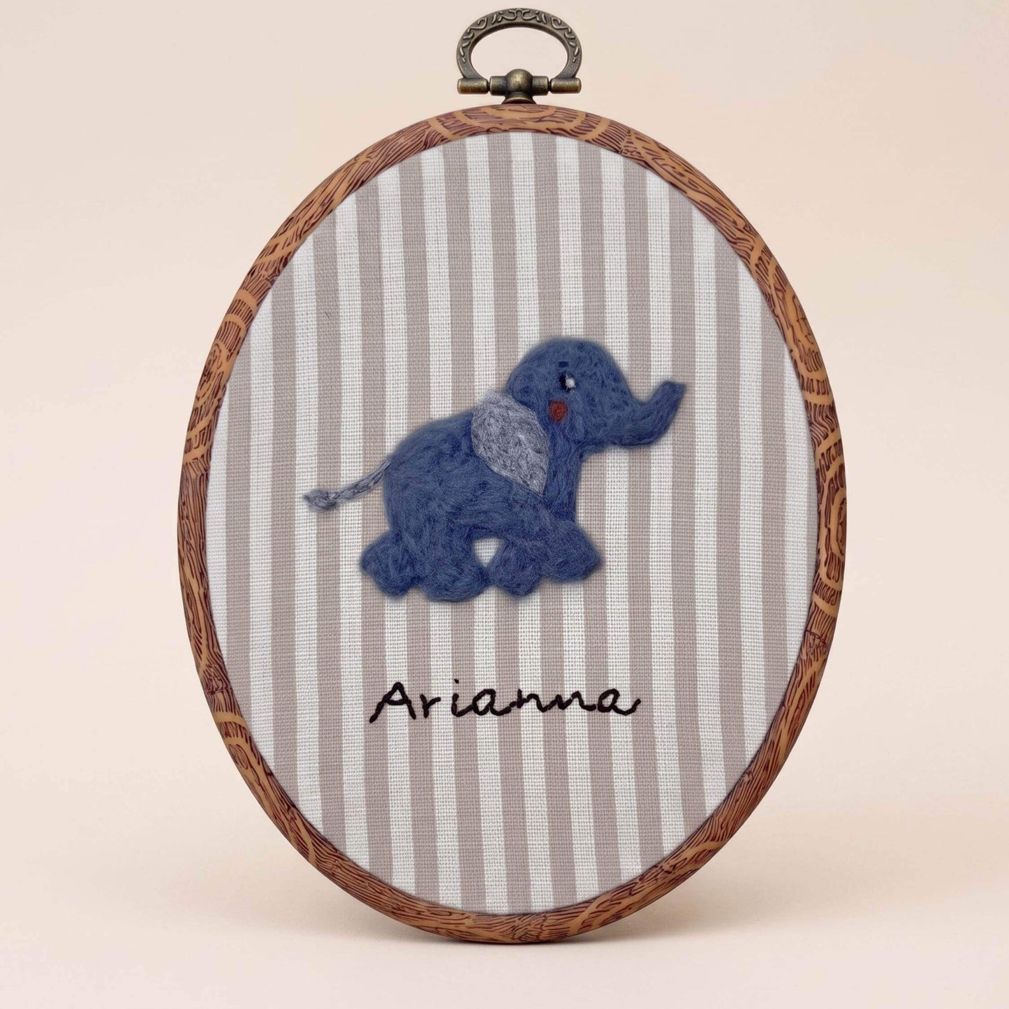 Felted Elephant with Custom Name
