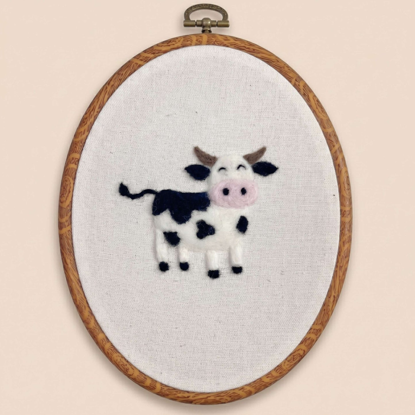 Custom Felted Cow
