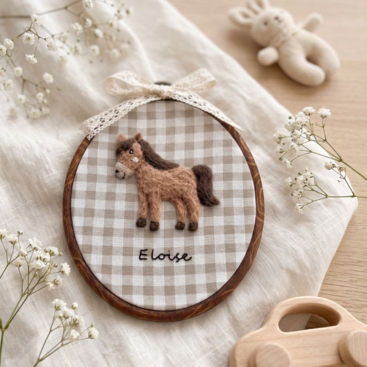 Custom Felted Gentle Pony Art