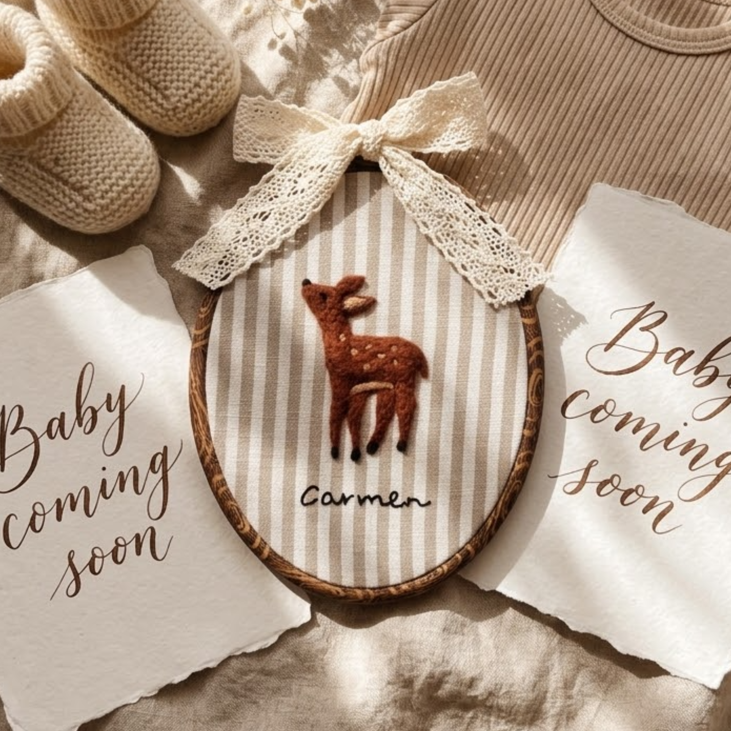 Custom Felted Deer Art
