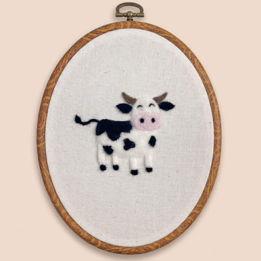 Custom Felted Cow