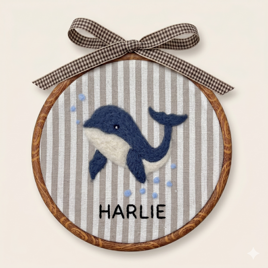 Custom Felted Whale Art