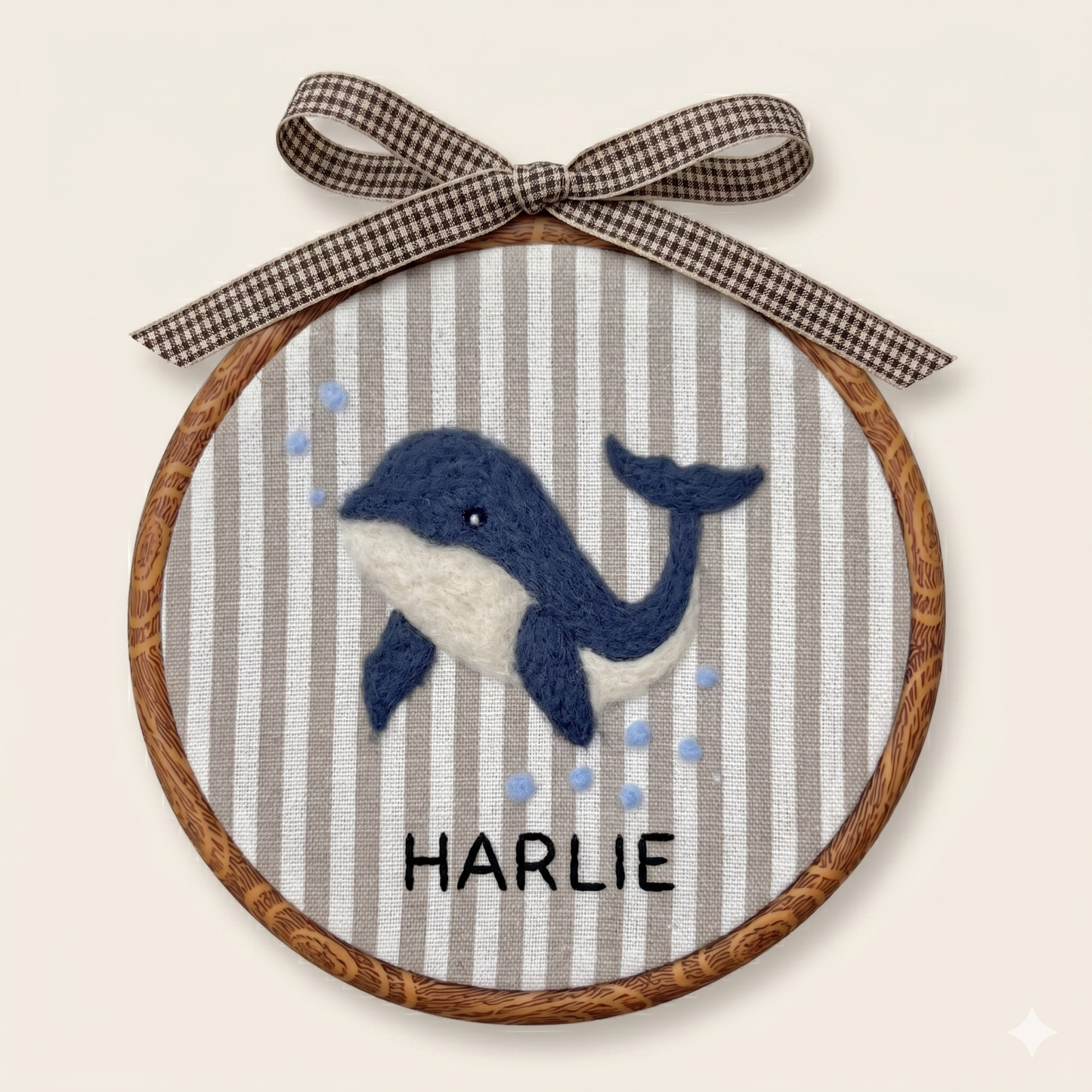 Custom Felted Whale Art
